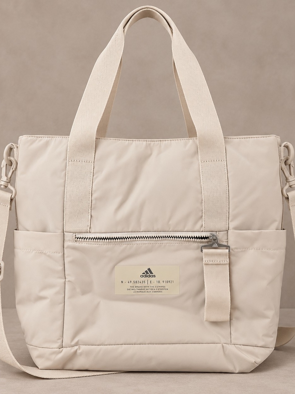 Adidas Originals Puffer Shopper Tote Magic Beige Crossbody Bag GA5068